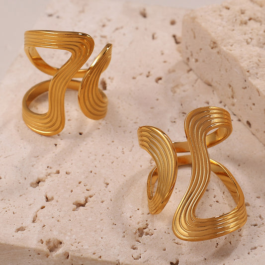 GEOMETRIC WAVE RING | Gold Plated |Silver Plated