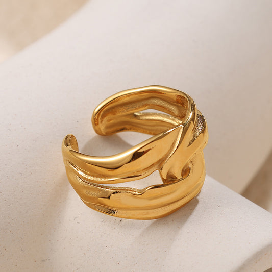 GEOMETRIC TWIST RING | Gold Plated