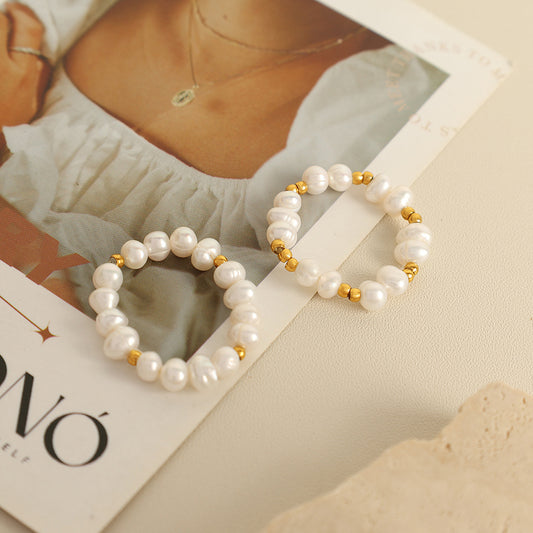 PEARL GEOMETRIC RING | Gold Plated