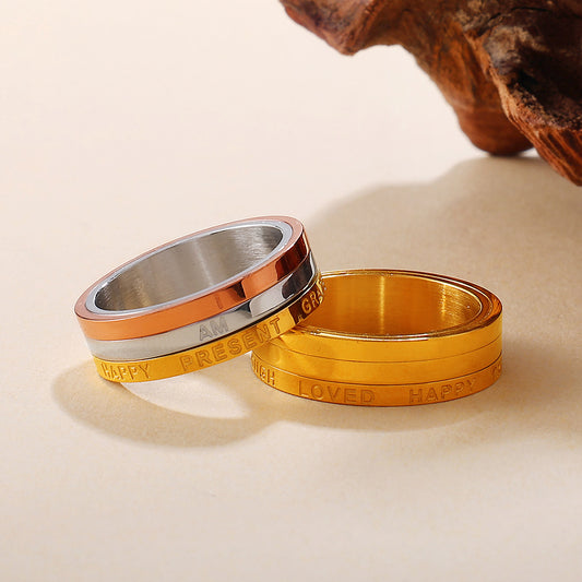 ROTATING GEOMETRIC RING | Gold Plated / Silver Plated