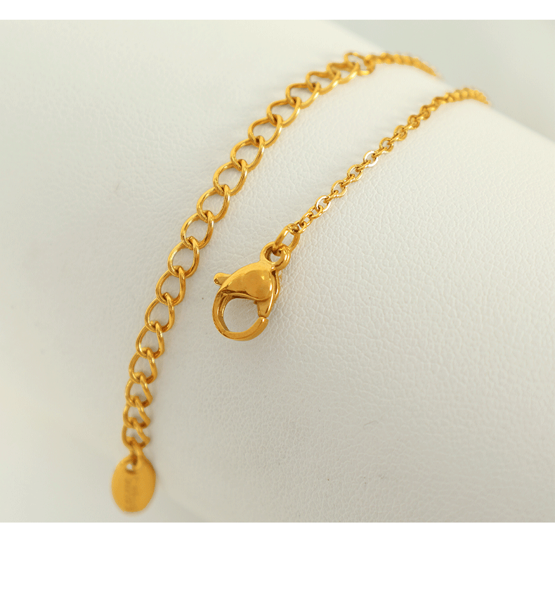 European and American Cross-Border Unisex Style Irregular Oval Pendant Necklace 18K Gold Plated Titanium Steel Clavicle Chain Women's Accessories
